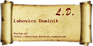 Lebovics Dominik névjegykártya