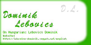 dominik lebovics business card